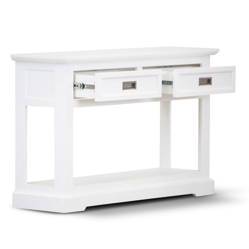COASTAL CONSOLE TABLE - 2 DRAWER - 1250(L) x 380(W) - BRUSHED