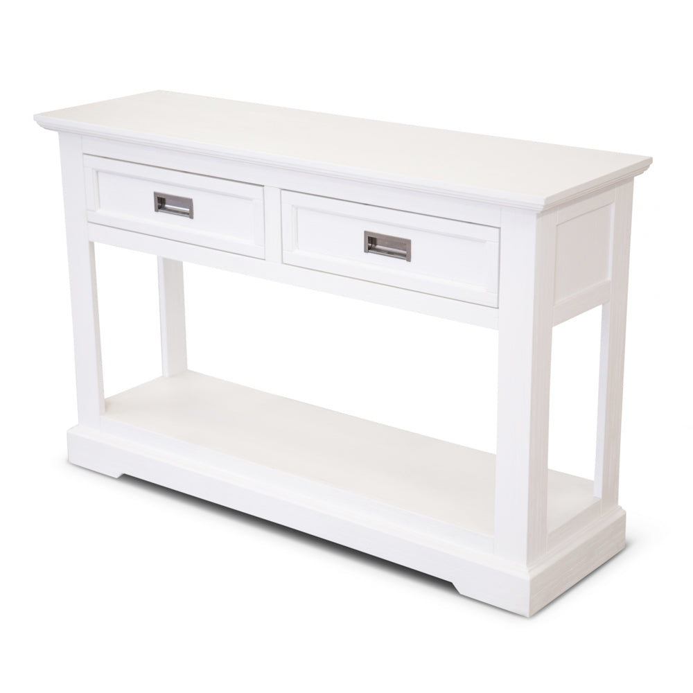 COASTAL CONSOLE TABLE - 2 DRAWER - 1250(L) x 380(W) - BRUSHED