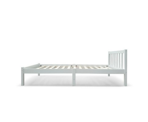 SINGLE CARTER TIMBER BED - WHITE 