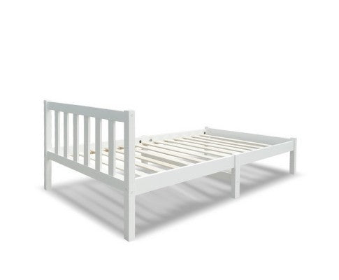 SINGLE CARTER TIMBER BED - WHITE 