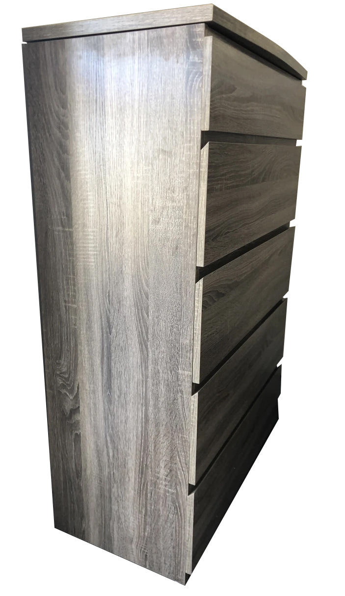 ROGAN KING 6 PIECE (THE LOT) BEDROOM SUITE - (MODEL:LS 718 K) - BED WITH LEAD LIGHT (MODEL:2-1-12-9) - MOCHA OAK