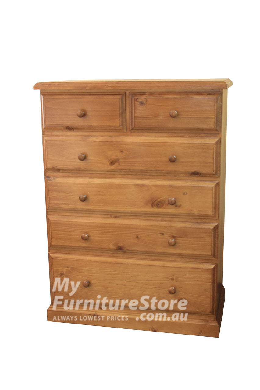YORK (AUSSIE MADE) 7 DRAWER TALLBOY 85CM WIDE - 1500(H) x 900(W) - ASSORTED COLOURS