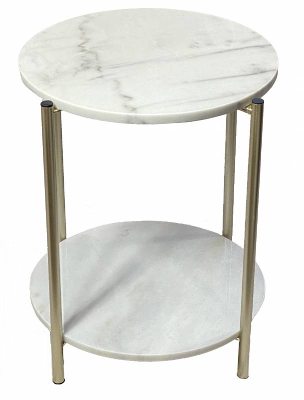 ZELDA (E144653) SIDE TABLE -  460(DIA) - CHAMPAGNE / WHITE