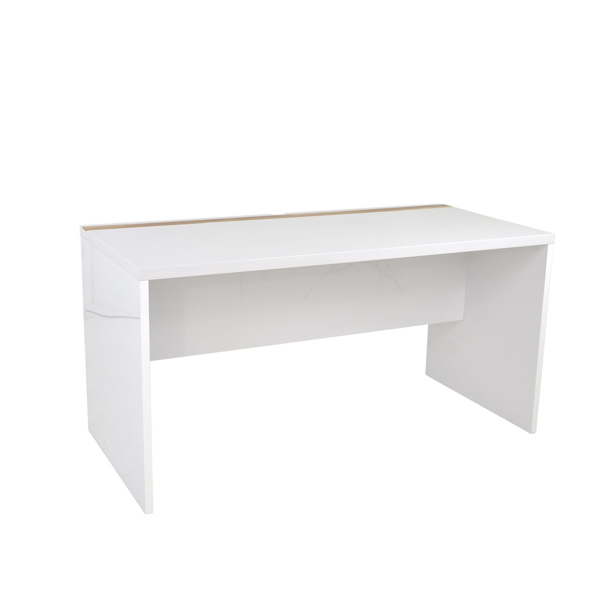 ABBEY WORK DESK 1500(L) x 700(D) - GLOSS WHITE / CYPRESS TRIMM