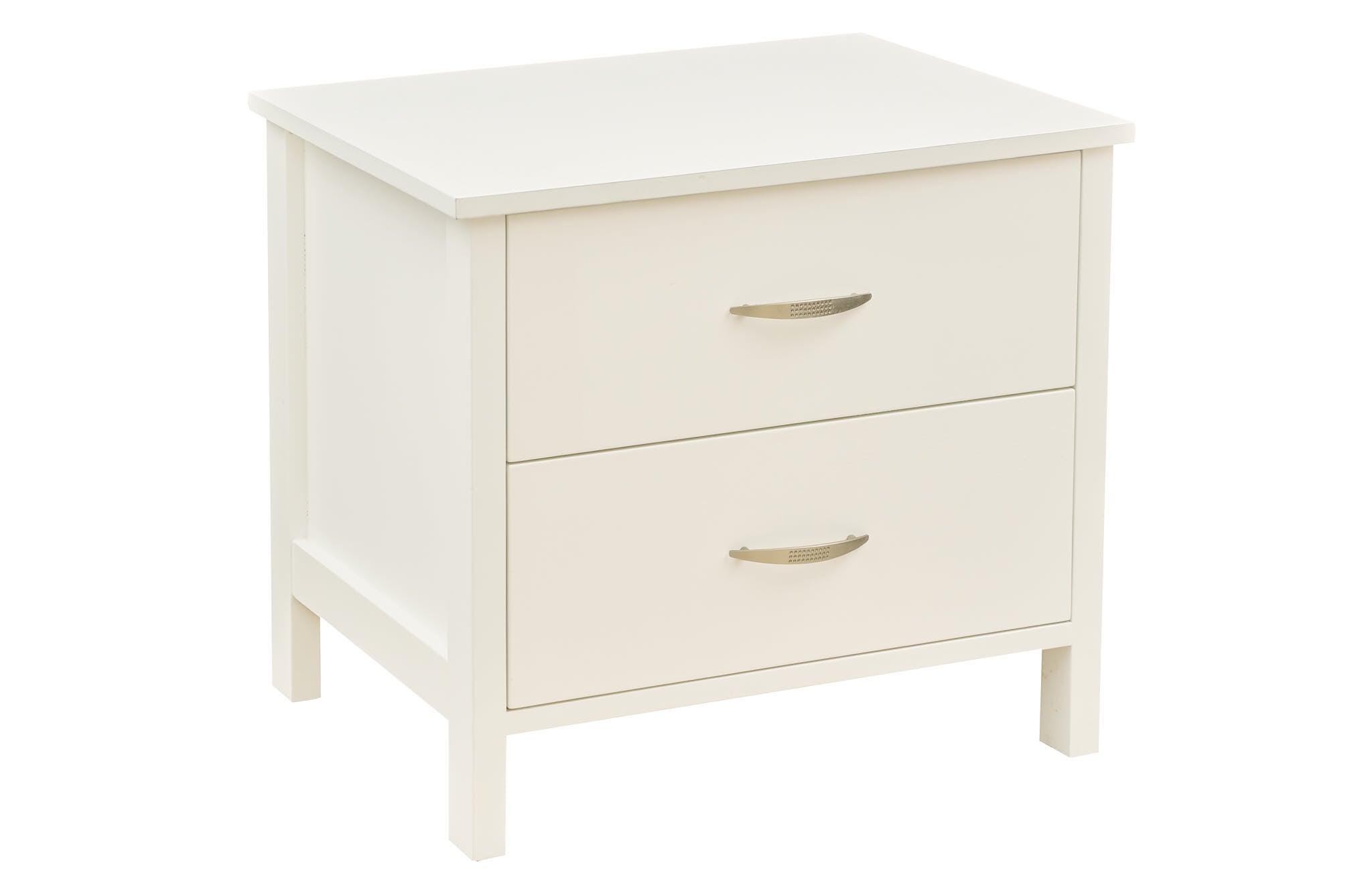 DALBY (CUSTOM MADE) 2 DRAWER BEDSIDE TABLE - 550(H) X 590(W) X 455(D) - WHITE