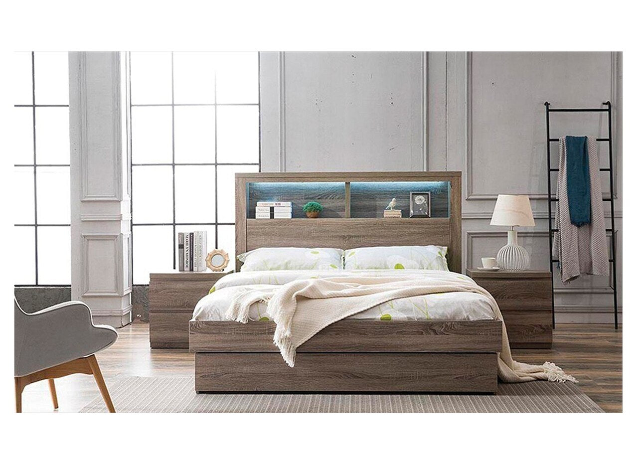 ROGAN SINGLE OR KING SINGLE 3 PIECE BEDROOM SUITE - (MODEL:LS 718 SK/K)  - MOCHA 