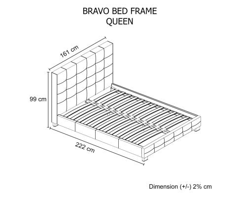 QUEEN BRAVO (V43-BED-BRVQBL) LEATHERETTE BED - BLACK