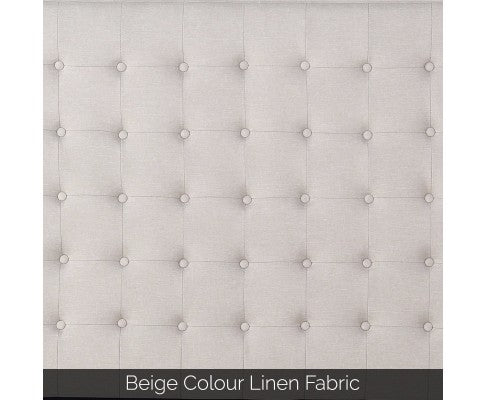 MORGANA QUEEN  FABRIC BEDHEAD - BEIGE