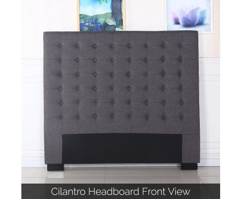 MORGANA DOUBLE LINEN FABRIC BEDHEAD - CHARCOAL