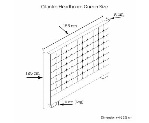 CILANTRO QUEEN  FABRIC HEADBOARD - CHARCOAL