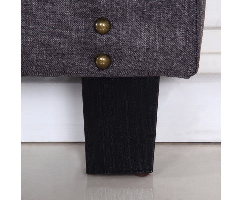 QUEEN MARLOWES LINEN FABRIC HEADBOARD - CHARCOAL