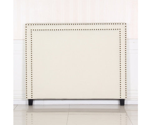 QUEEN MARIE LINEN FABRIC HEADBOARD - WHITE