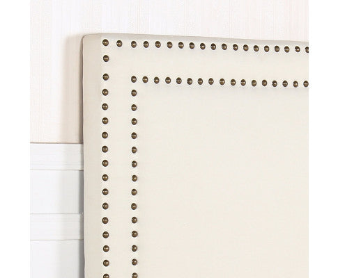 QUEEN MARIE LINEN FABRIC HEADBOARD - WHITE