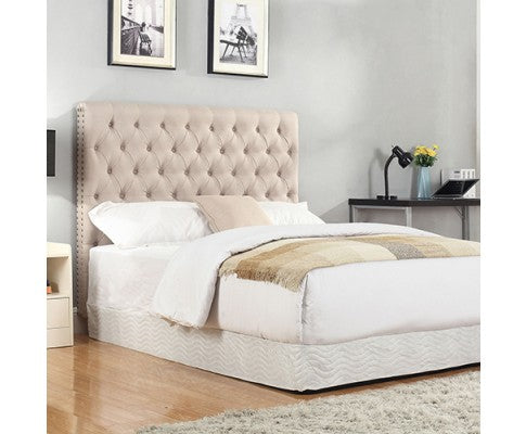 SEAN QUEEN TUFTED  FABRIC BEDHEAD - BEIGE 