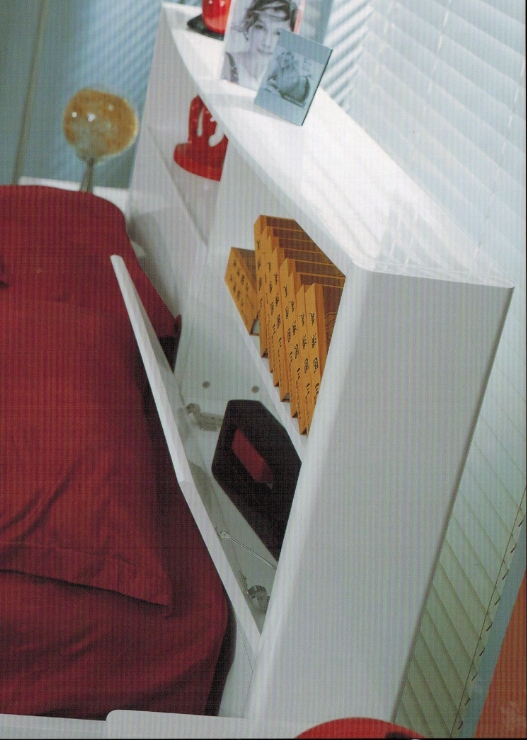 DOUBLE NEW YORK GAS LIFT STORAGE BED (MODEL: 32) -  HI GLOSS WHITE