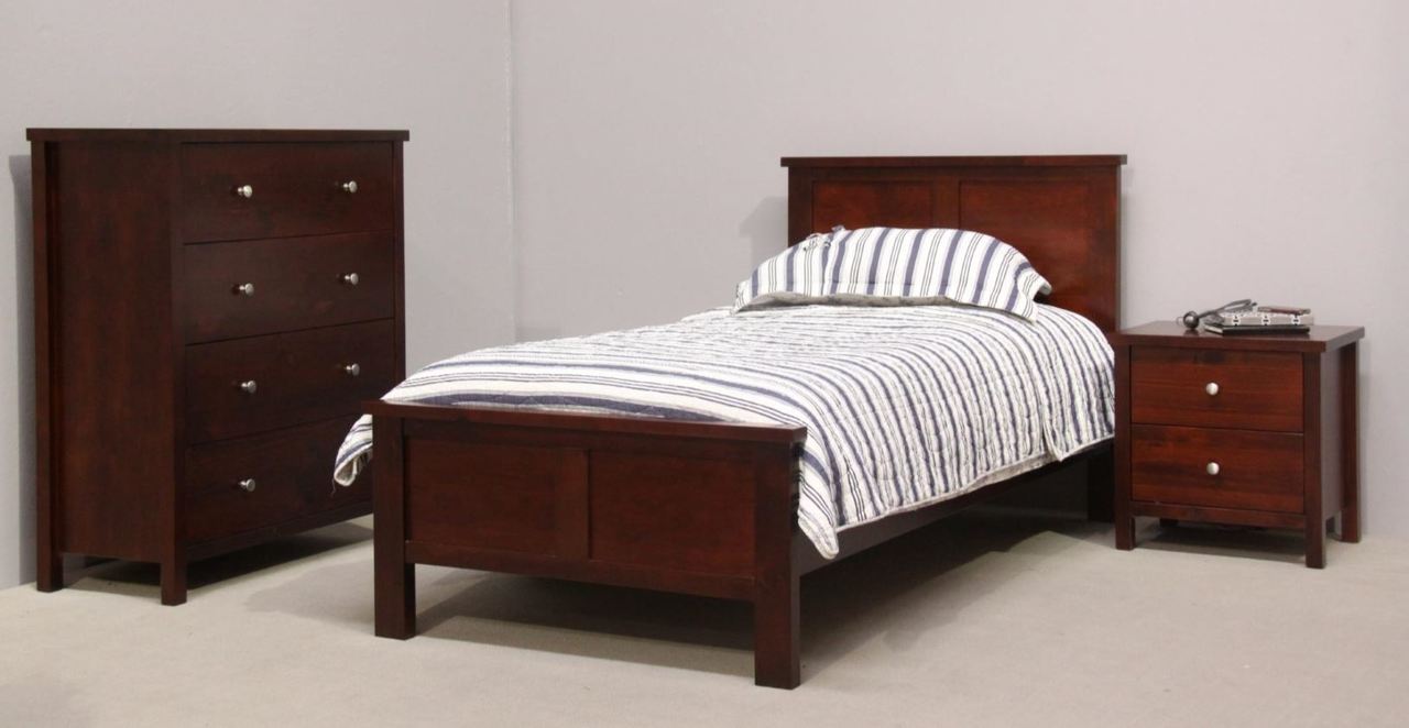 THERON SINGLE OR KING SINGLE 3 PIECE BEDROOM SUITE WITH PANEL BED - (MODEL:2-9-12-12-29) - AS PICTURED