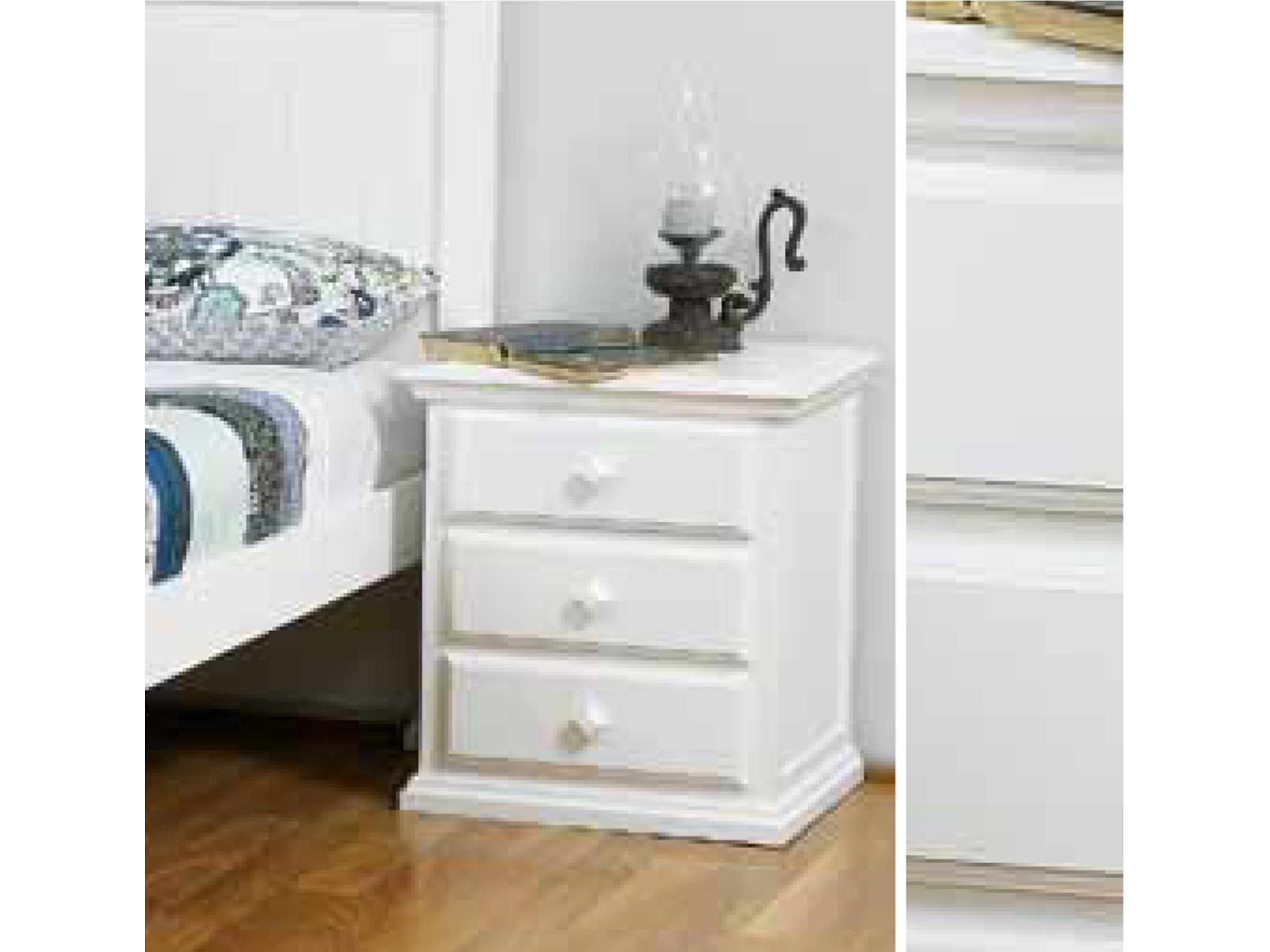 KING SINGLE ANNISTON 3 PIECE (BEDSIDE) BEDROOM SUITE - ARCTIC