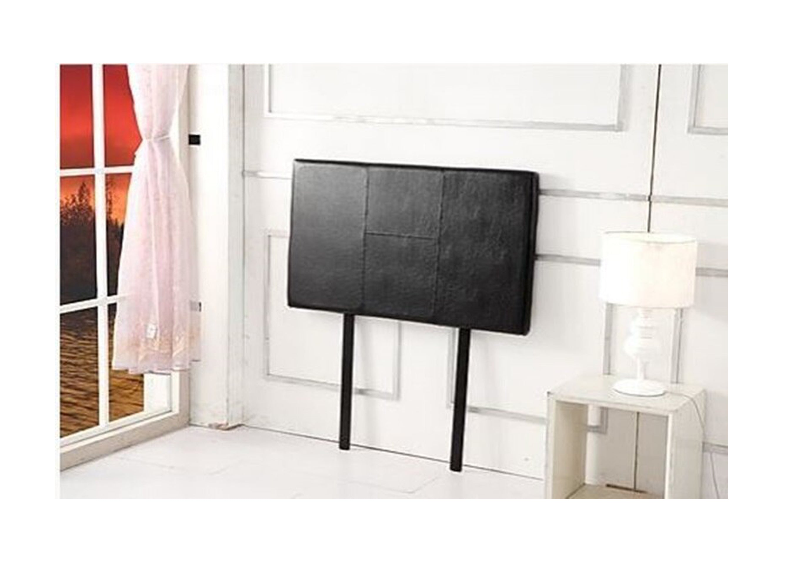 SINGLE BELLISSIMO LEATHERETTE BEDHEAD (ING-HB-01/ 02/03) - SHINY BLACK , SHINY BROWN OR WHITE