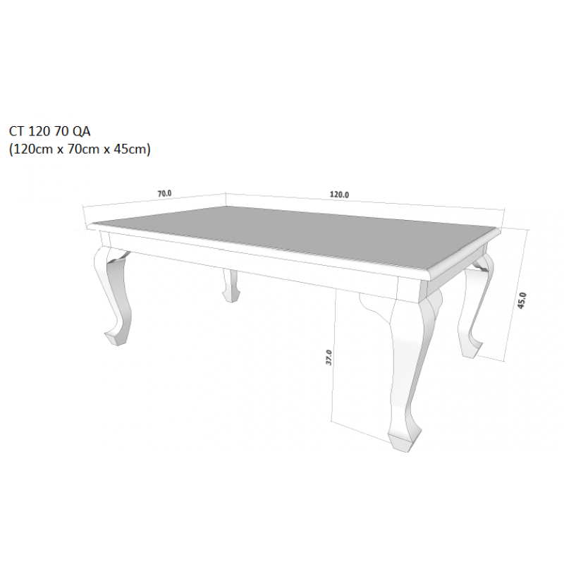 QUEEN ANN MAHOGANY COFFEE TABLE 1200(W) X 700(D) - WHITE
