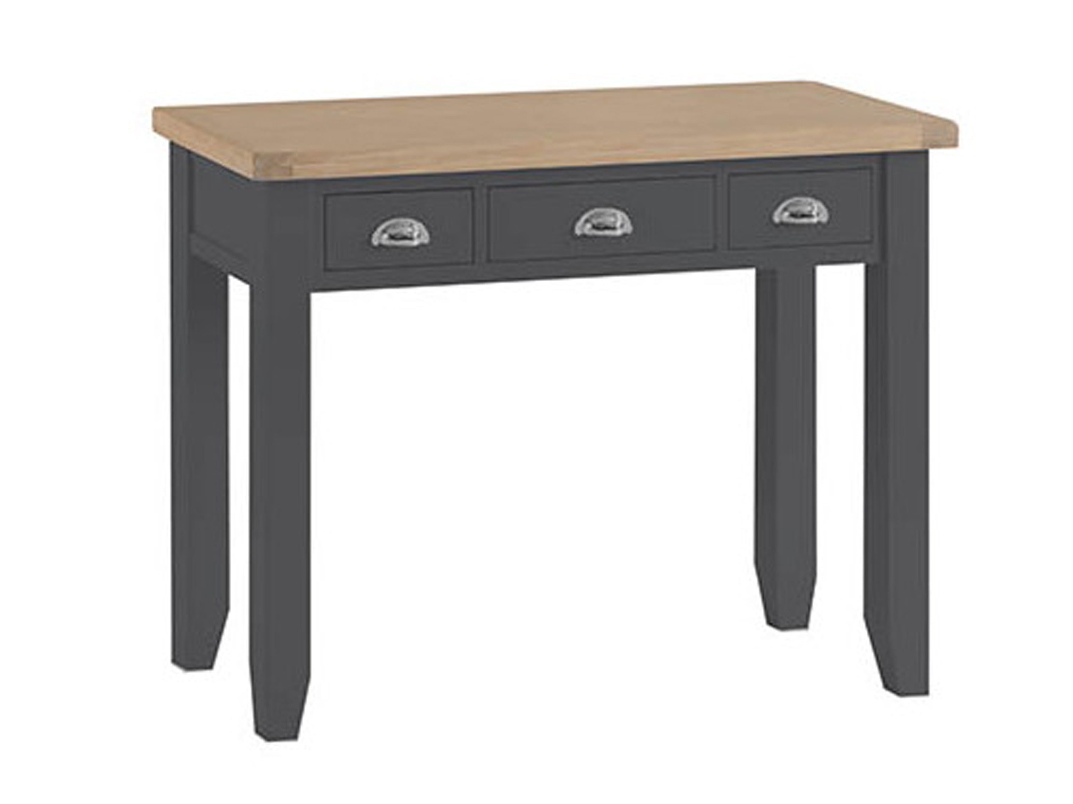 SPENCER (TT-DT-CH) DRESSING TABLE WITH DRAWERS - CHARCOAL / LIGHT OAK (2 TONE)
