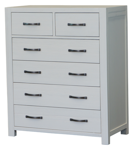 FRENCH COAST QUEEN 3  PIECE BEDSIDE  BEDROOM SUITE  - BRUSHED WHITE
