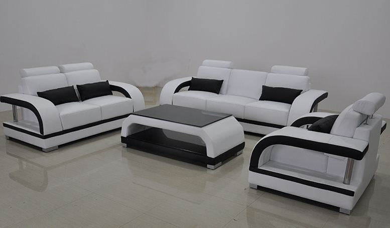 ZIKKI (G8011D) 3 SEATER + 2 SEATER + 1 SEATER LOUNGE  SUITE WITH  COFFEE TABLE - CHOICE OF LEATHER AND ASSORTED COLOURS AVAILABLE