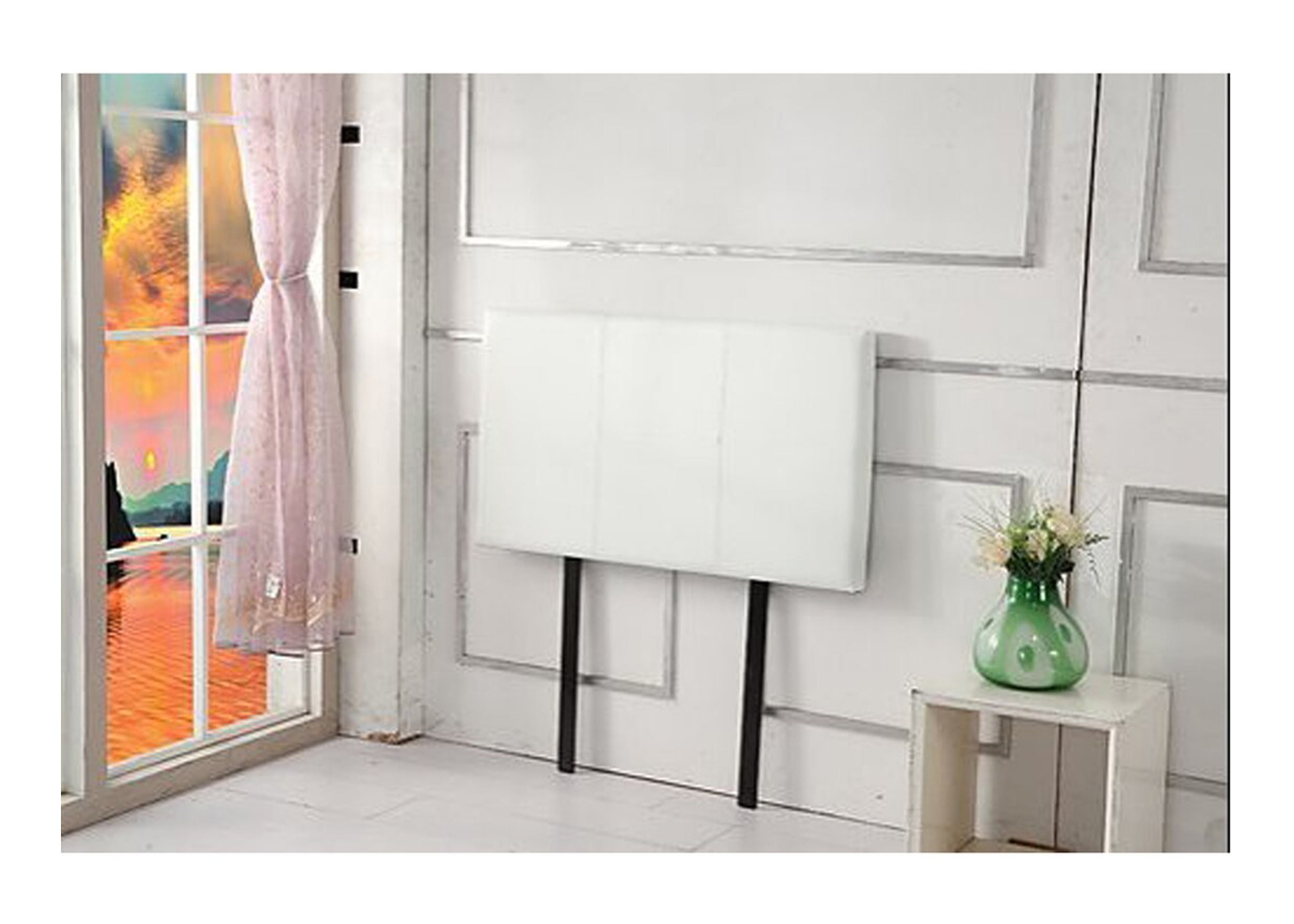 SINGLE BELLISSIMO LEATHERETTE BEDHEAD (ING-HB-01/ 02/03) - SHINY BLACK , SHINY BROWN OR WHITE