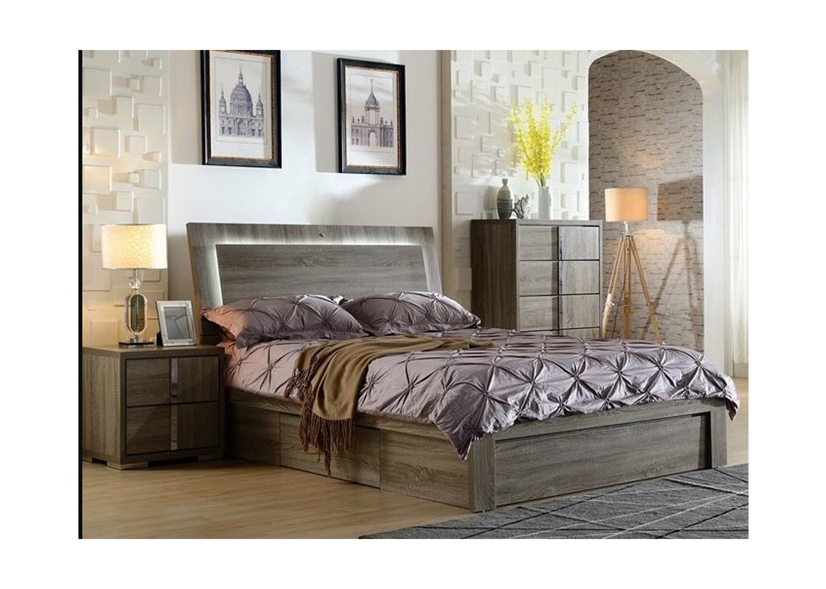  HANSON QUEEN BEDHEAD ONLY - (MODEL-LS 111-BH) - MOCHA OAK