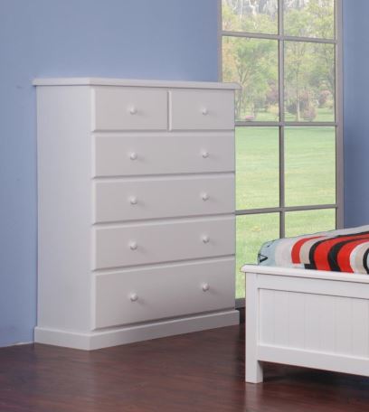  KORNOS  6 DRAWER TALLBOY CHEST  - (MODEL:2-5-14-4-9-7-15) - WHITE