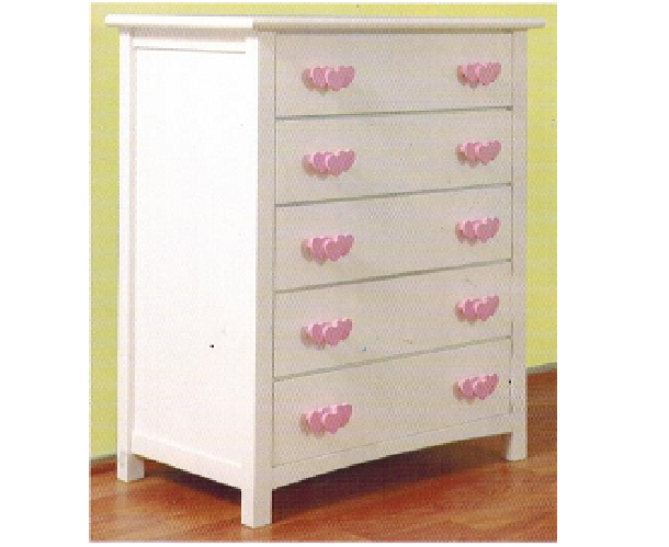 HEART SINGLE OR KING SINGLE 3 PIECE BEDROOM SUITE - SNOW