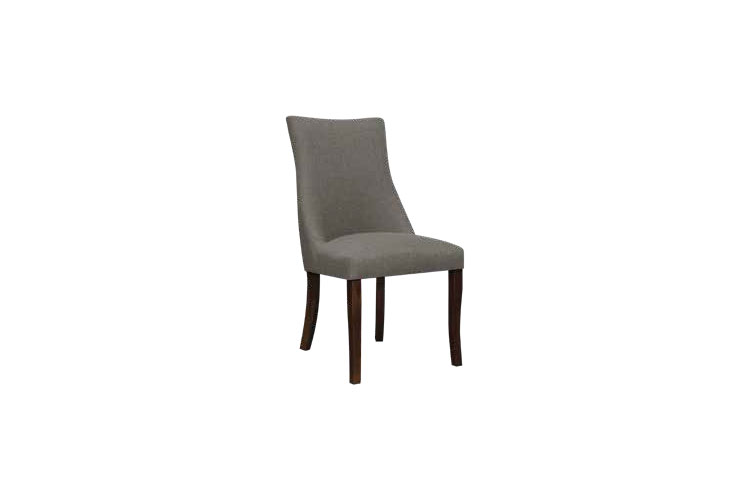 HUDSON FABRIC DINING CHAIR - STONE / DARK WALNUT