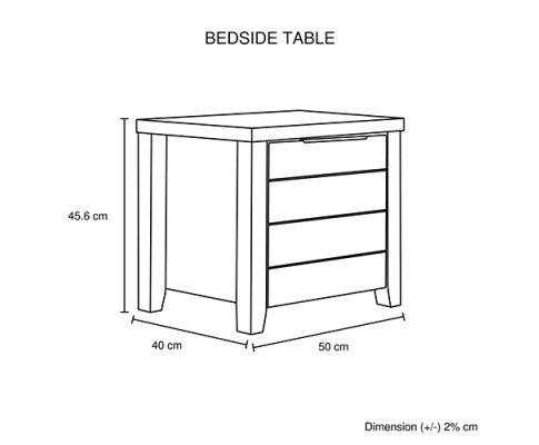 ALVARRO QUEEN 3 PIECE (BEDSIDE) BEDROOM SUITE - WHITE ASH
