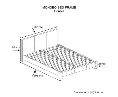  DOUBLE  MONDEO LEATHERETTE  BED  - BROWN