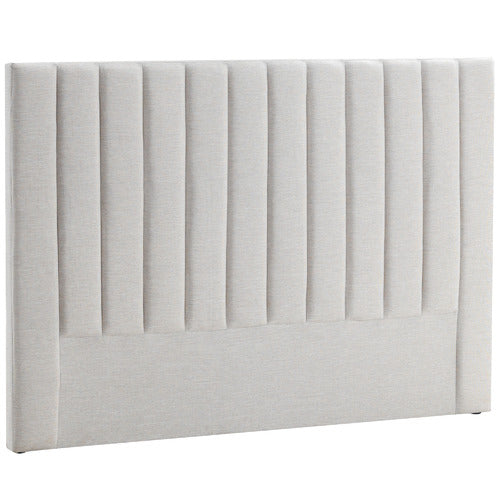 DOUBLE HORNETS VELVET BED HEAD - 1327(H) x 1760(W) x 105(D) - OAT WHITE- ONLINE SPECIAL - READY TO GO - 1 ONLY