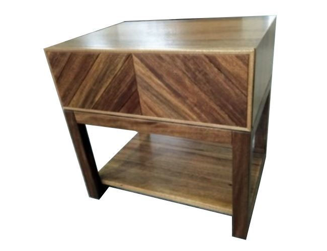 KALISTA ONE  DRAWER BEDSIDE TABLE - SOLID  AFRICAN OAK HARDWOOD - AS PICTURED