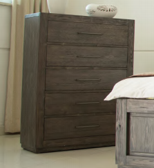 LINDSAY (AUSSIE MADE) 5 DRAWER TALLBOY WITH FLOATING BASE - 1200(H) x 900(W) - ASSORTED STAINED COLOURS