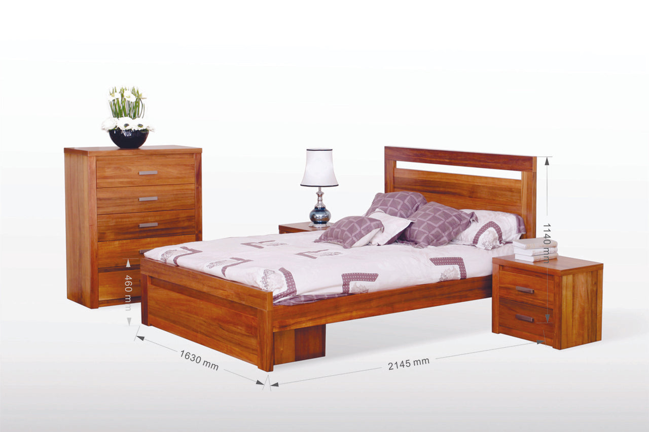 QUEEN VODKA (217) BED WITH UNDERBED STORAGE DRAWERS - NATURAL