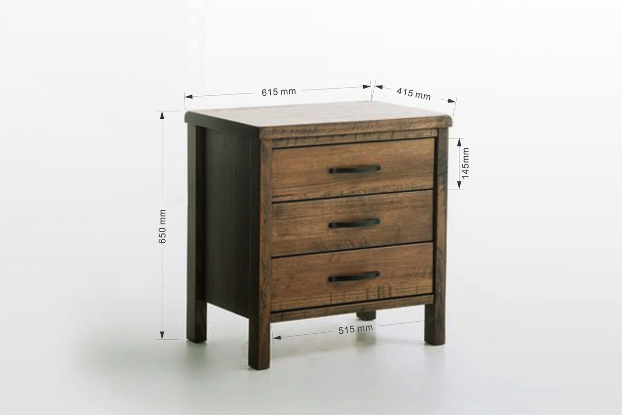 NEW YORK (289) BEDSIDE - RUSTIC ASH 