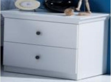MALVERN (WD-155) DOUBLE OR QUEEN 3 PIECE BEDSIDE BEDROOM SUITE - SATIN WHITE