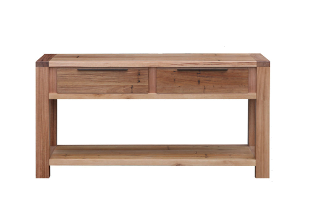 BALDRINE 2 DRAWER HALL TABLE - WORMY CHESTNUT