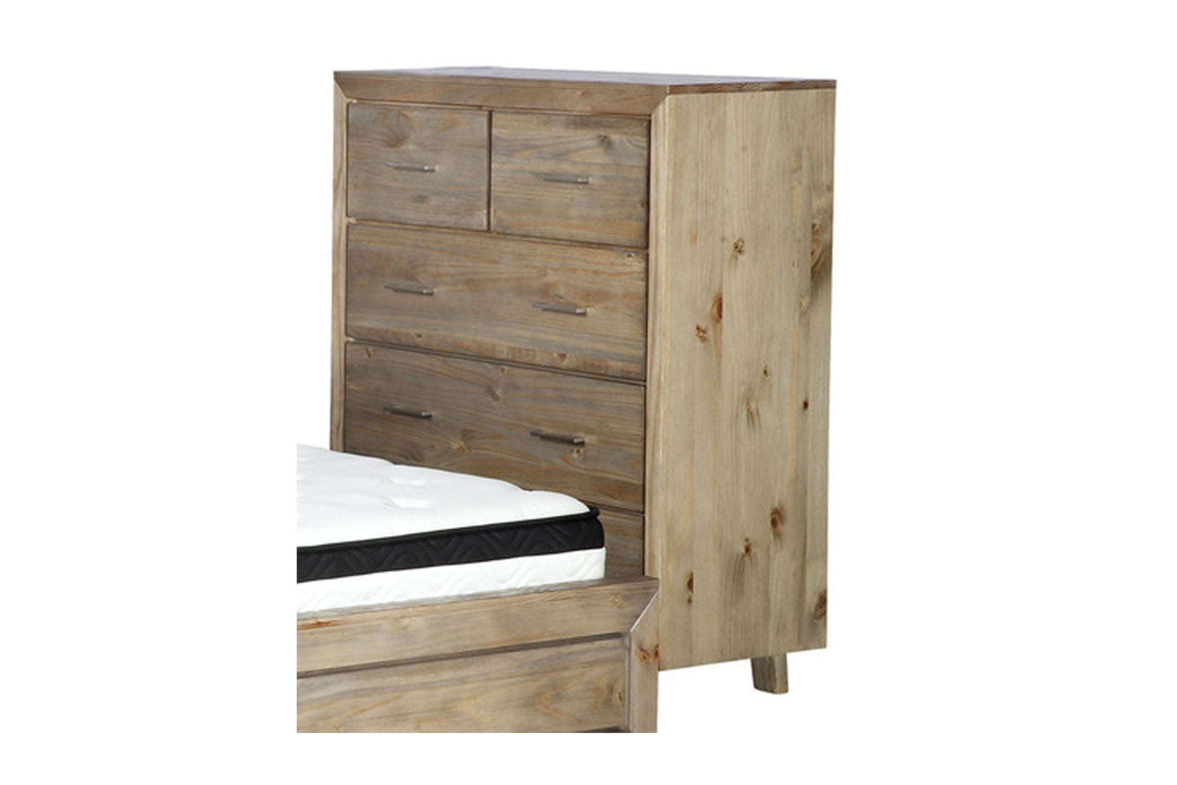 CARNIVAL 5 DRAWER TALLBOY (MODEL:3441) - 1000(H) x 950(W) - BRUSHED GREYWASH