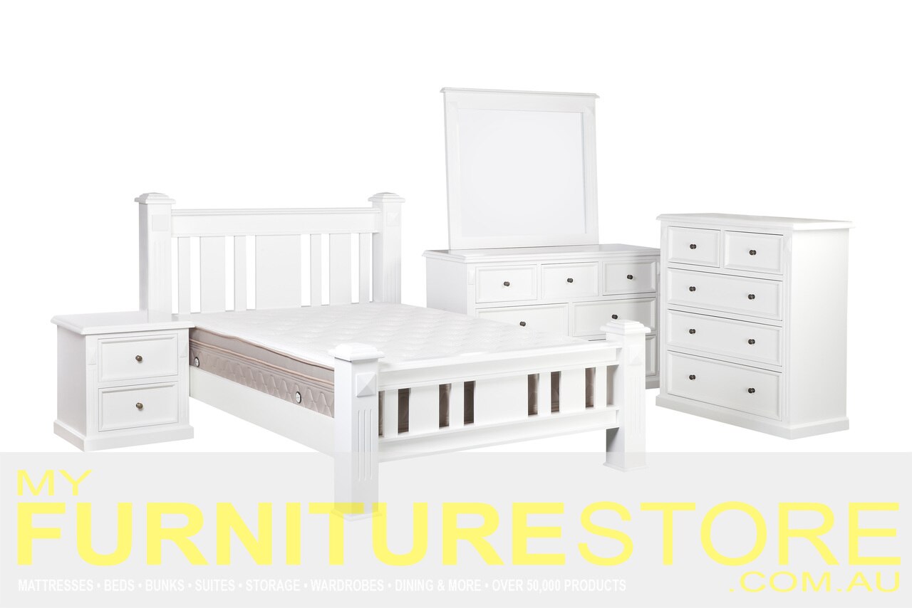 LEGIONS QUEEN OR DOUBLE 3 PIECE (BEDSIDE) BEDROOM SUITE - ASSORTED PAINTED COLOURS