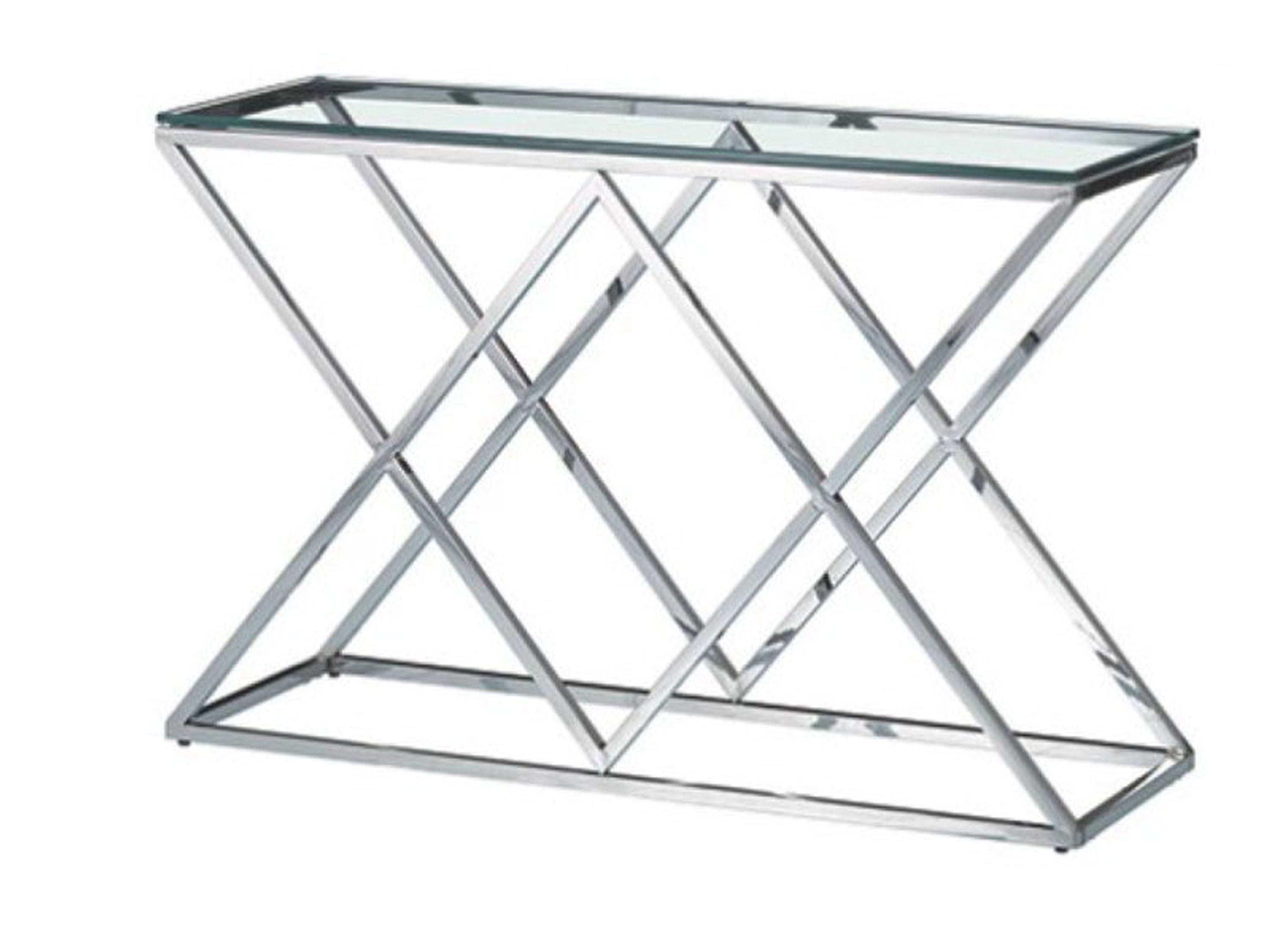 PERUZ CONSOLE TABLE WITH GLASS TOP -  1200(W) x 400(W) - AS PICTURED