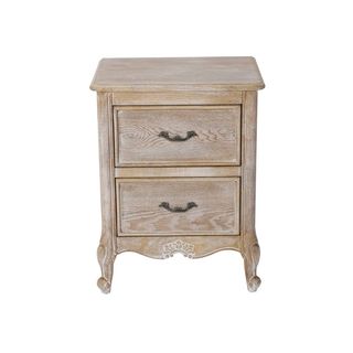 BICHIR BEDSIDE TABLE - WHITE WASHED