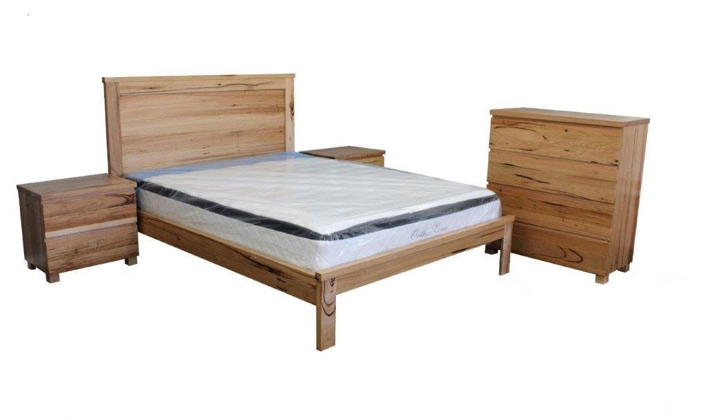 SAVILLE (AUSSIE MADE) SINGLE OR KING SINGLE 3 PIECE BEDROOM SUITE - WITH DOONA FOOT - ASSORTED STAINED COLOURS