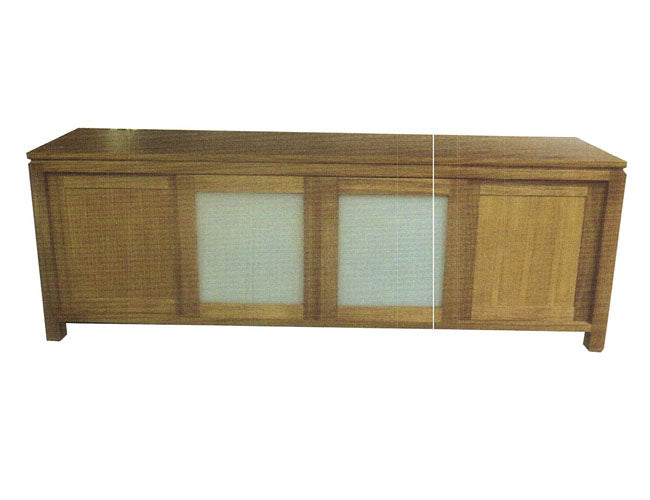 TASSIE OAK LOWLINE TV UNIT WITH SLIDING DOORS - 650(H) X 2000(W)