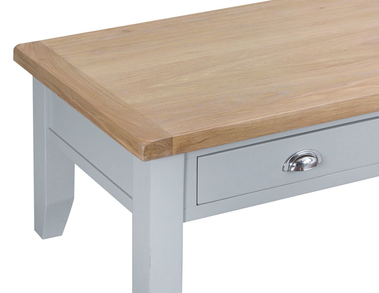 ARBETTA (TT-LCT-W) LARGE COFFEE TABLE WITH 2 DRAWERS - 1200(W) X 600(D) - IVORY WHITE / OAK - 1 ONLY ONLINE SPECIAL (FLOOR MODEL) - READY TO GO
