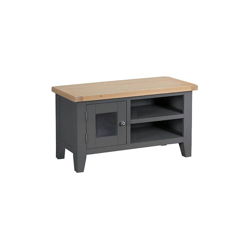 ARBETTA (TT-STV-CH) STANDARD TV UNIT WITH 1 DOOR  - 550(H) x 1000(W) x 400(D) - CHARCOAL / OAK